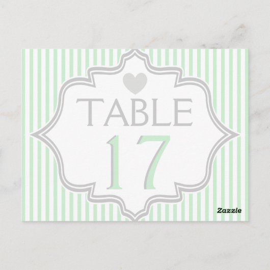 Numéro de table mariage de la table de la menthe,  (Dos)