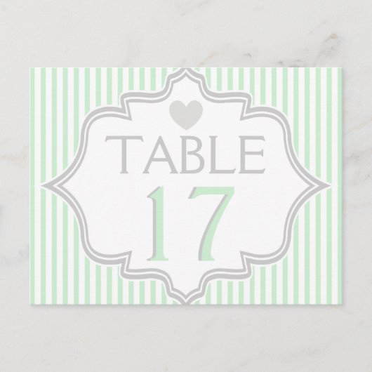 Numéro de table mariage de la table de la menthe,  (Devant)