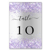 Numéro De Table Mariage de lavande violette argentée (Dos)