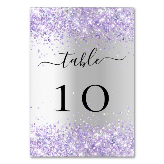 Numéro De Table Mariage de lavande violette argentée (Par défaut)
