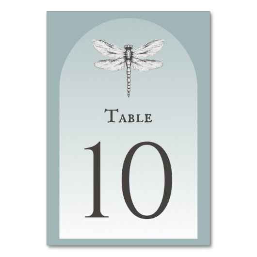Numéro De Table Mariage de libellules turquoise (Dos)