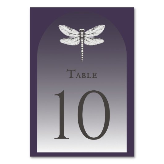 Numéro De Table Mariage de libellules violettes foncées (Par défaut)