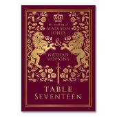Numéro De Table Mariage de Lion médiéval royal rouge (Par défaut)