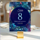 Numéro De Table mariage de lune de minuit céleste