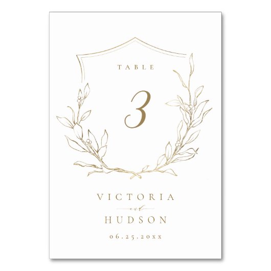 Numéro De Table Mariage de monogramme d'écusson botanique simple e (Dos)