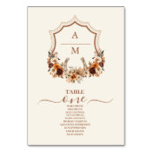 Numéro De Table Mariage de monogramme Floral Western Crest (Par défaut)