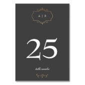 Numéro De Table mariage de monogramme gris classique en or (Par défaut)