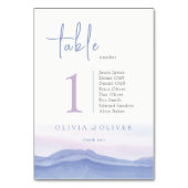 Numéro De Table Mariage de Montagnes violettes (Dos)