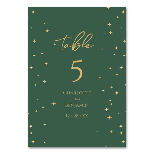 Numéro De Table Mariage de Noël classique simple (Dos)