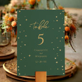 Numéro De Table Mariage de Noël classique simple