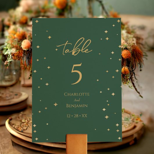 Numéro De Table Mariage de Noël classique simple