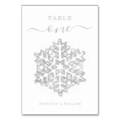Numéro De Table Mariage de Noël d'hiver Silver (Dos)