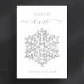 Numéro De Table Mariage de Noël d'hiver Silver
