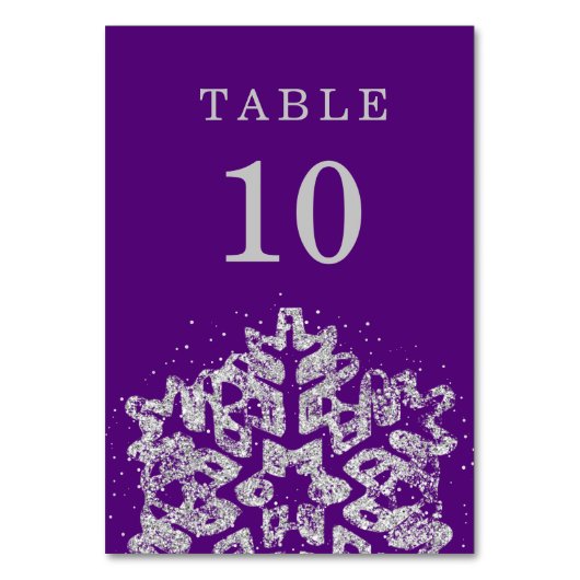 Numéro De Table Mariage de Noël d'hiver Silver Purple (Par défaut)
