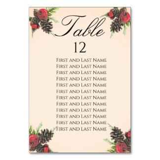 Numéro De Table Mariage de Noël Vintage