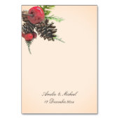 Numéro De Table Mariage de Noël Vintage (Dos)