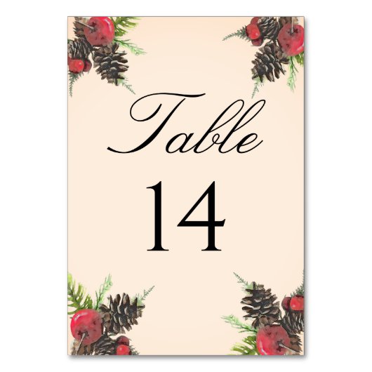 Numéro De Table Mariage de Noël Vintage (Par défaut)