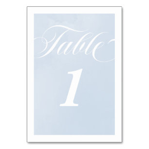 Numéro De Table Mariage de nuage d'aquarelle bleu enchantant