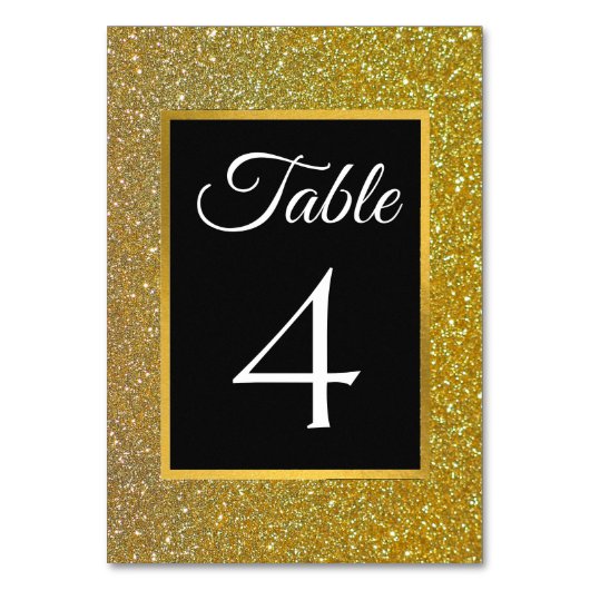 Numéro De Table Mariage de Parties scintillant de luxe Glam noir e (Par défaut)