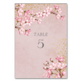 Numéro De Table Mariage de Parties scintillant or en fleurs de cer (Dos)