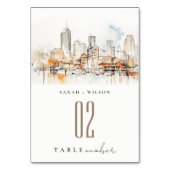 Numéro De Table Mariage de paysage de l'aquarelle Atlanta Georgia (Par défaut)