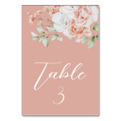 Numéro De Table Mariage de Pêche romantique et Fleurs blanches (Par défaut)