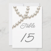 Numéro de table mariage de perles élégantes (Devant)