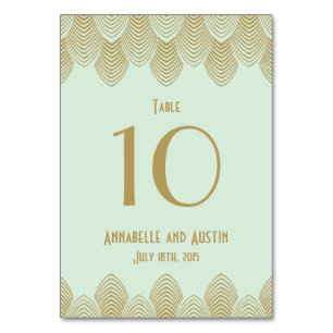 Numéro De Table Mariage de pétoncle Art déco des années 20 vintage