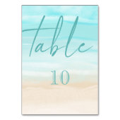 Numéro De Table Mariage de plage abstrait moderne (Dos)