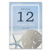 Numéro De Table Mariage de plage de sable Dollar et Starfish (Dos)