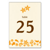 Numéro De Table Mariage de plage d'été Starfish Couple (Dos)