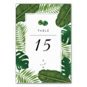 Numéro De Table Mariage de plage Feuille tropicale peinte (Dos)