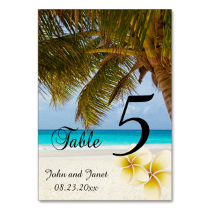 Numéro De Table Mariage de plage pour le Mr & Mrs.   Personnaliser