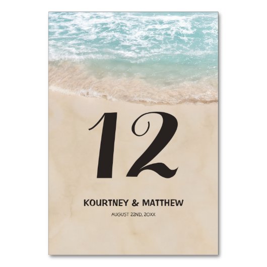 Numéro De Table Mariage de plage tropicale (Par défaut)