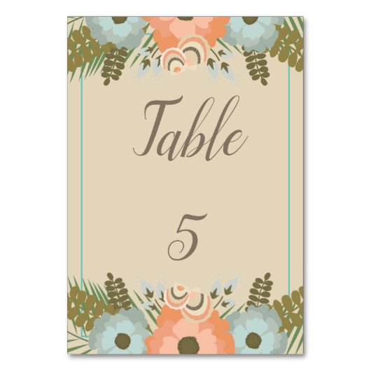 Numéro De Table Mariage de plage tropicale (Par défaut)