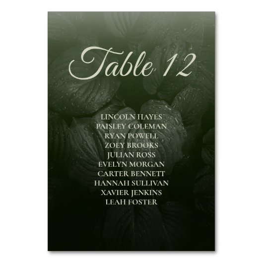 Numéro De Table Mariage de printemps à la feuille verte (Par défaut)