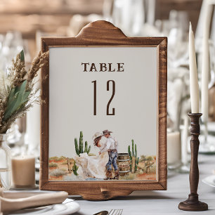 Numéro De Table Mariage de Ranch occidental rustique