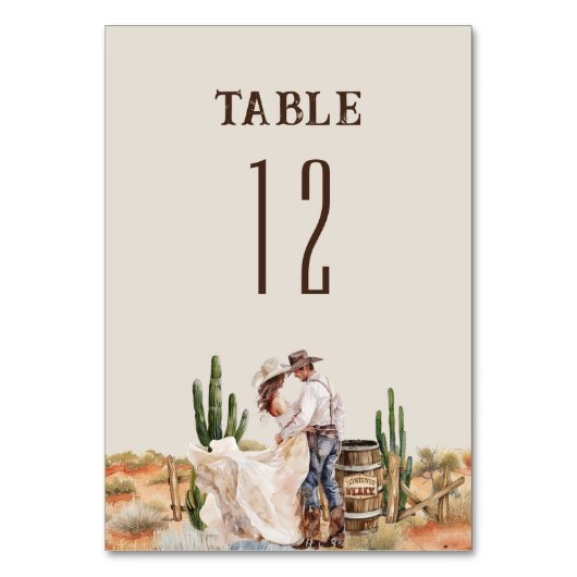 Numéro De Table Mariage de Ranch occidental rustique (Dos)