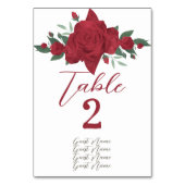 Numéro De Table Mariage de Red Roses Boho (Par défaut)