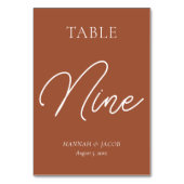 Numéro De Table Mariage de rouille orange brûlé neuf (Dos)