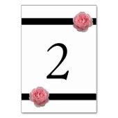Numéro De Table Mariage de ruban noir rose (Dos)