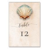 Numéro De Table Mariage de sable de coquillage moderne (Dos)