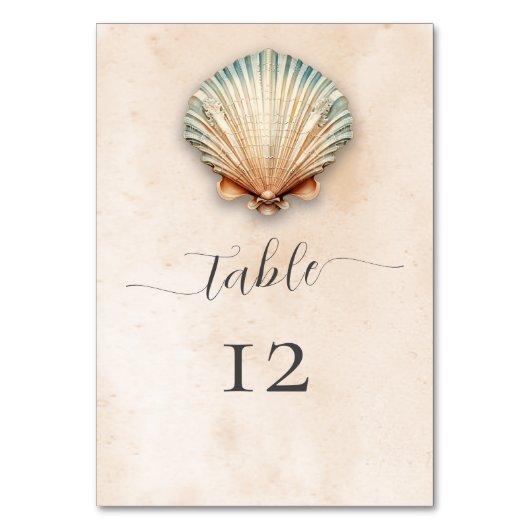 Numéro De Table Mariage de sable de coquillage moderne (Par défaut)