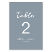 Numéro De Table Mariage de script bleu Dusty (Par défaut)