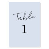 Numéro De Table Mariage de script bleu Dusty (Dos)