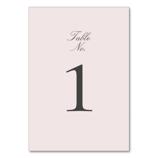 Numéro De Table Mariage de script blush et gris simple (Par défaut)