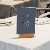 Numéro De Table Mariage de script classique de monogramme bleu mar