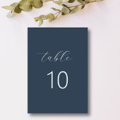 Numéro De Table Mariage de script classique de monogramme bleu mar