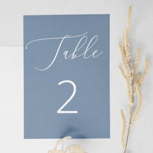 Numéro De Table Mariage de script classique en ardoise bleu marine