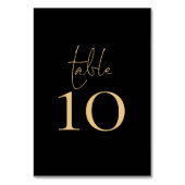 Numéro De Table Mariage de script Classy Black Gold (Par défaut)